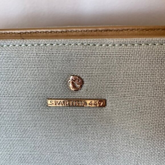 SPARTINA 449 beach life Beaded Coral Linen Blue Gold Tote Shoulder Bag - Picture 6 of 17